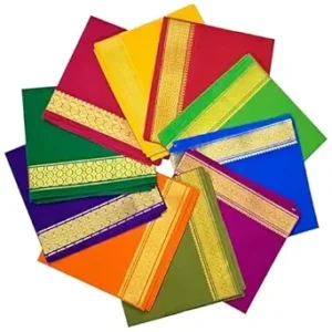 Border Blouse Piece Material for Women 1 meter each Wedding,Navratri, Durga Puja, Oti Bharan, Ugadi, Vastradanam Unstitched Jari Border Cotton Blouse Piece for gift