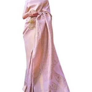 Jaanvi fashion Women's Kanchipuram Silk Sarees With Zari & Blouse Piece
