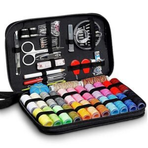 Premium Sewing Kit – Complete Portable Sewing Set with Scissors, Thread, Needles, Tape Measure, Buttons & Carrying Case for Home, Travel & Emergency Repairs